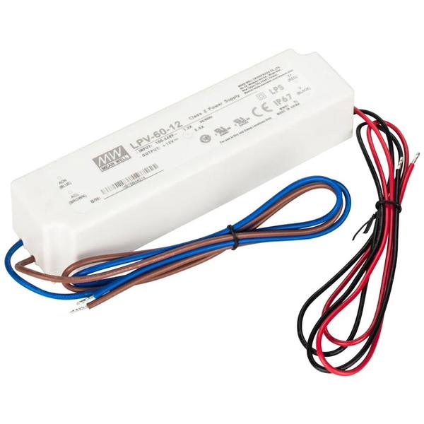60 watt 12 volt Hardwired Waterproof Power Supply